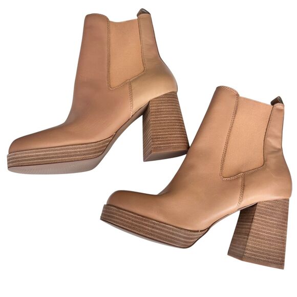 Steve Madden Fantsie Y2K Exempt Platform Boot Tan Leather Size 10M - Picture 9 of 9